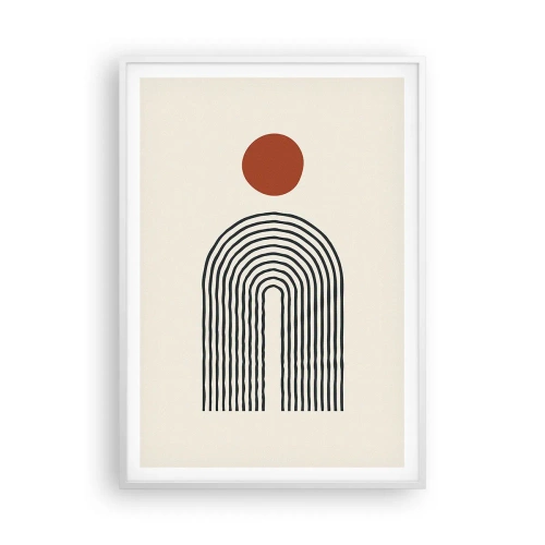 Poster in een witte lijst - Magnetisme van vormen en kleuren - 70x100 cm