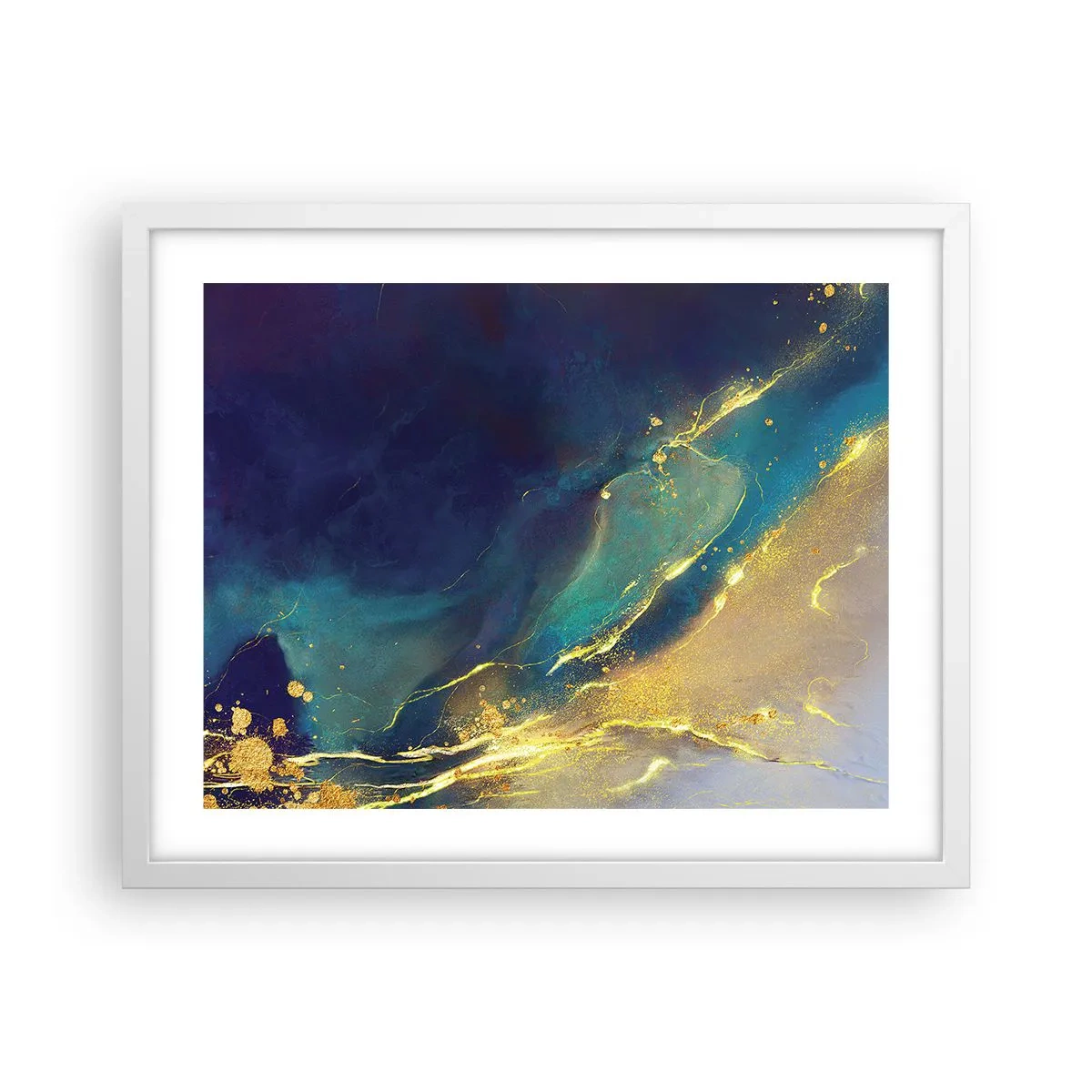 Poster in een witte lijst - De gouden poel - 50x40 cm