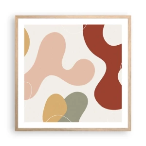 Een poster in een licht eiken lijst - Kronkels of krullen? - 60x60 cm