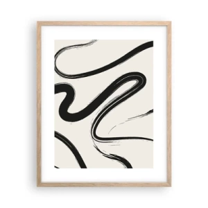 Een poster in een licht eiken lijst - Zwart-wit eigenzinnigheid - 40x50 cm