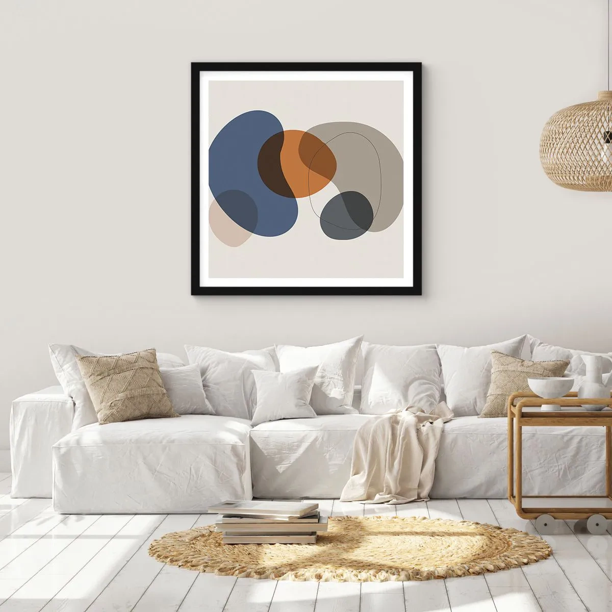 Poster in een zwarte lijst - Kleur druppels - 50x50 cm