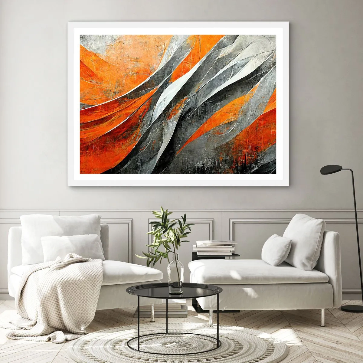 Poster in een witte lijst - Hitte en koude - 91x61 cm