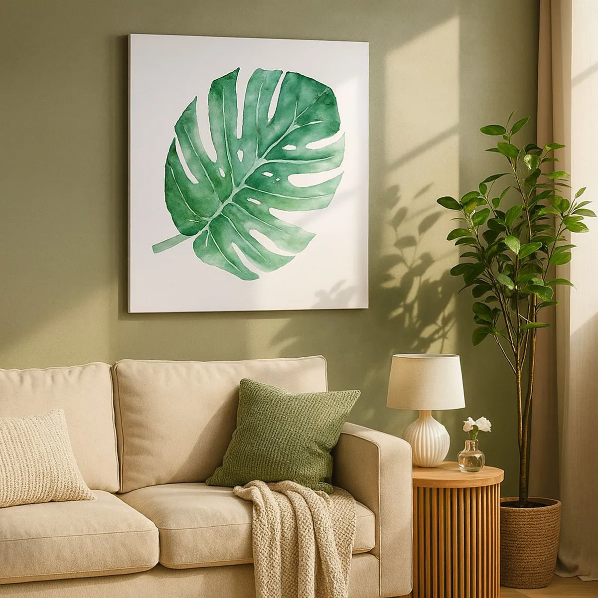 Schilderen op canvas - Groen concept - 30x30 cm