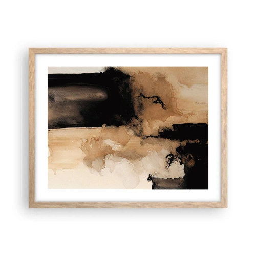 Een poster in een licht eiken lijst - Intrigerende abstractie - 50x40 cm