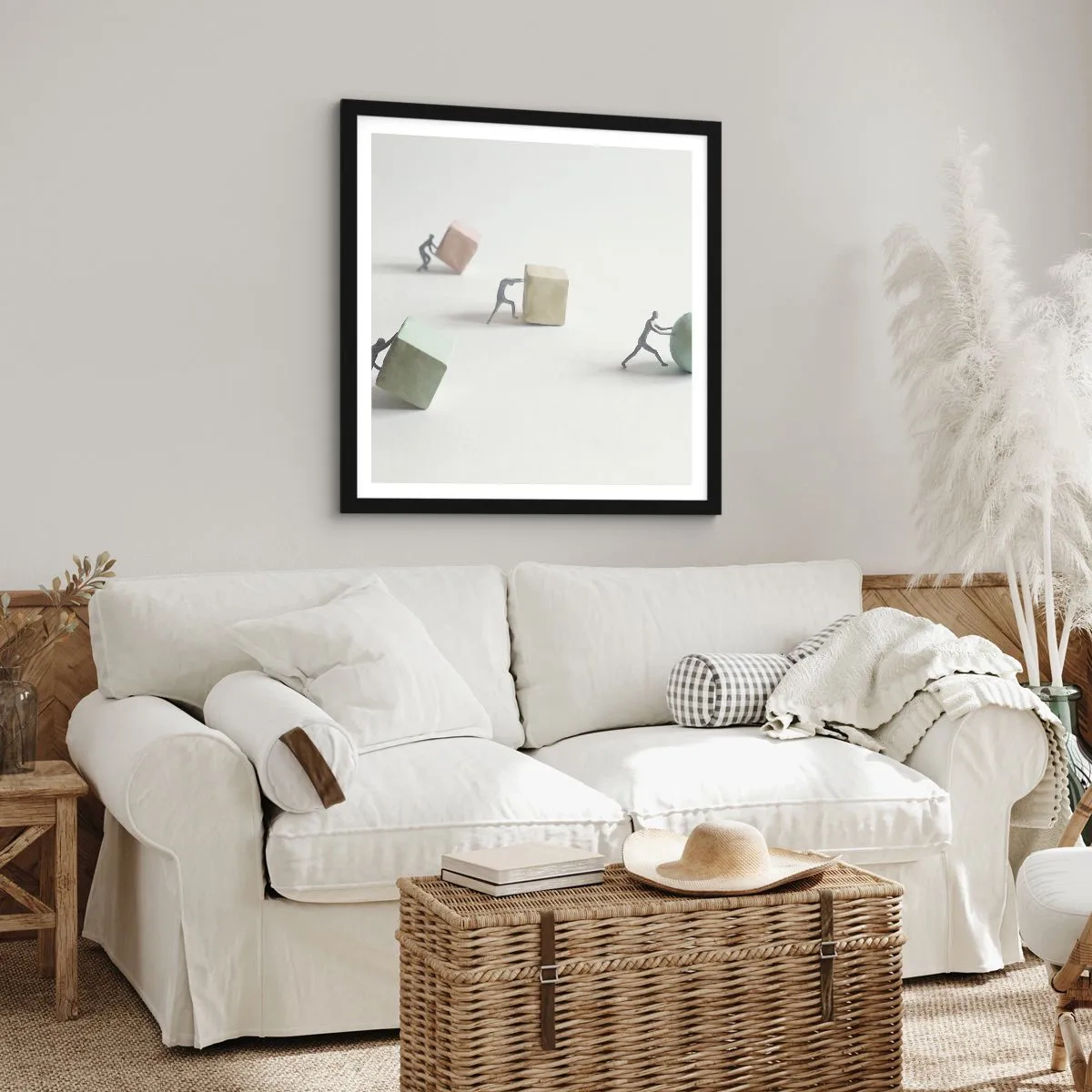 Poster in een zwarte lijst - Puur leven - 50x50 cm