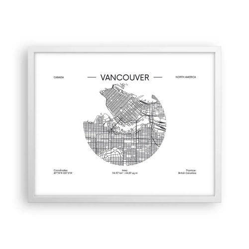 Poster in een witte lijst - Anatomie van Vancouver - 50x40 cm