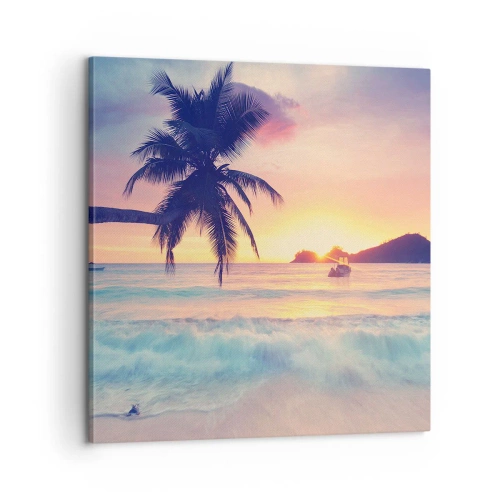 Schilderen op canvas - Een avond aan de baai - 60x60 cm