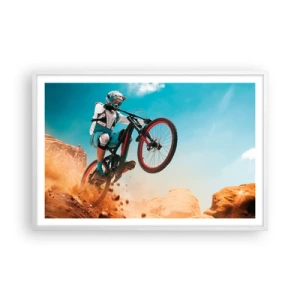 Poster in een witte lijst - Fiets waanzin demon - 91x61 cm
