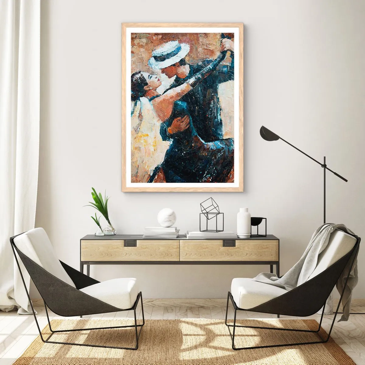 Een poster in een licht eiken lijst - A la Rudolf Valentino - 50x70 cm