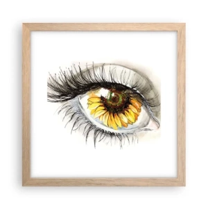 Een poster in een licht eiken lijst - Een look zo warm als de zomer - 30x30 cm