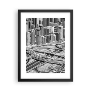 Poster in een zwarte lijst - Dubai - de onmogelijke stad - 30x40 cm