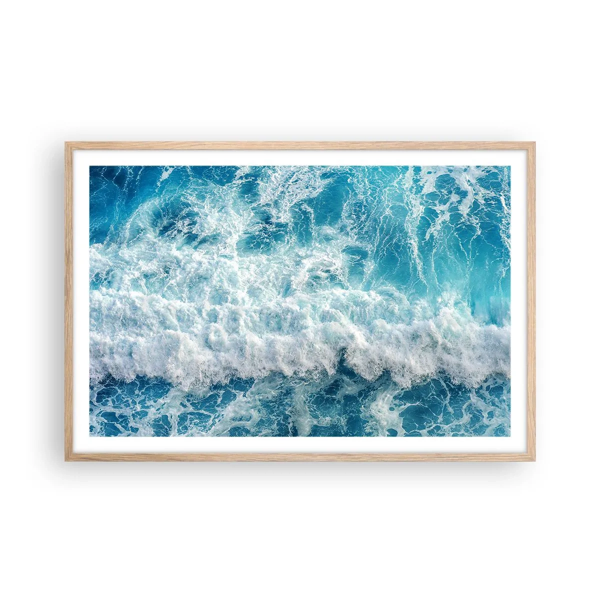 Een poster in een licht eiken lijst - Vrolijk en springend - 91x61 cm