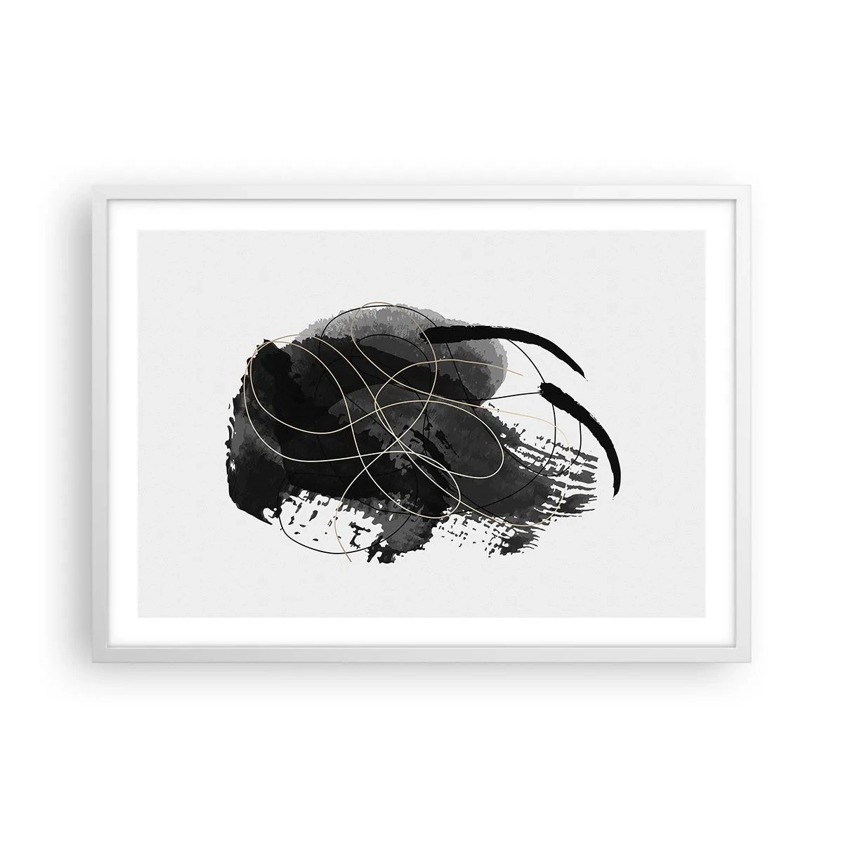 Poster in een witte lijst - Gemaakt uit zwart - 70x50 cm