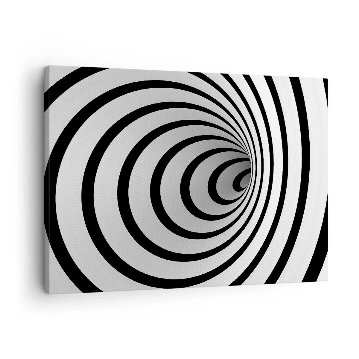 Schilderen op canvas - Een zwart-witte spiraal die een hypnotiserend effect creëert - 70x50cm - Kun jij er ook niet tegen? - Moderne wanddecoratie voor woonkamer en slaapkamer ARTTOR