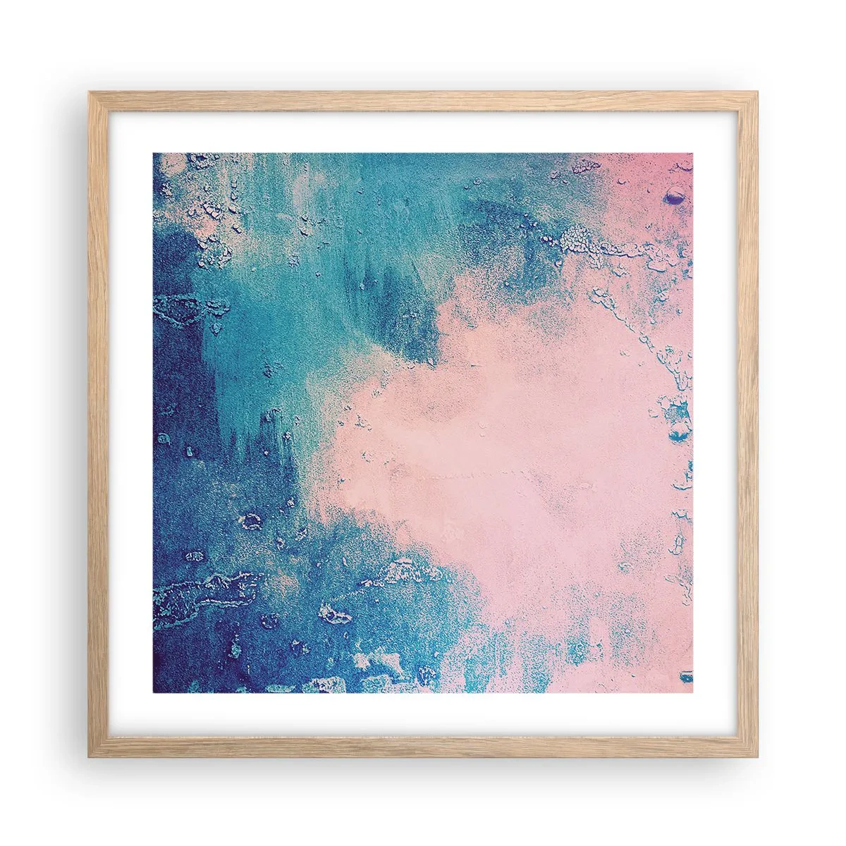 Een poster in een licht eiken lijst - Hemelse omhelzingen - 50x50 cm