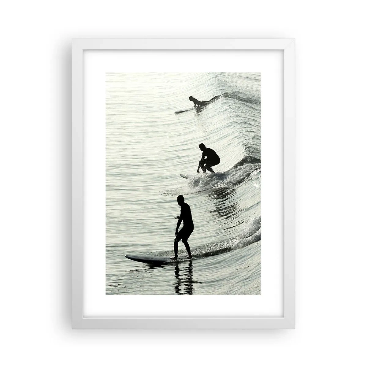 Poster in een witte lijst - Om de golf te ontmoeten - 30x40 cm
