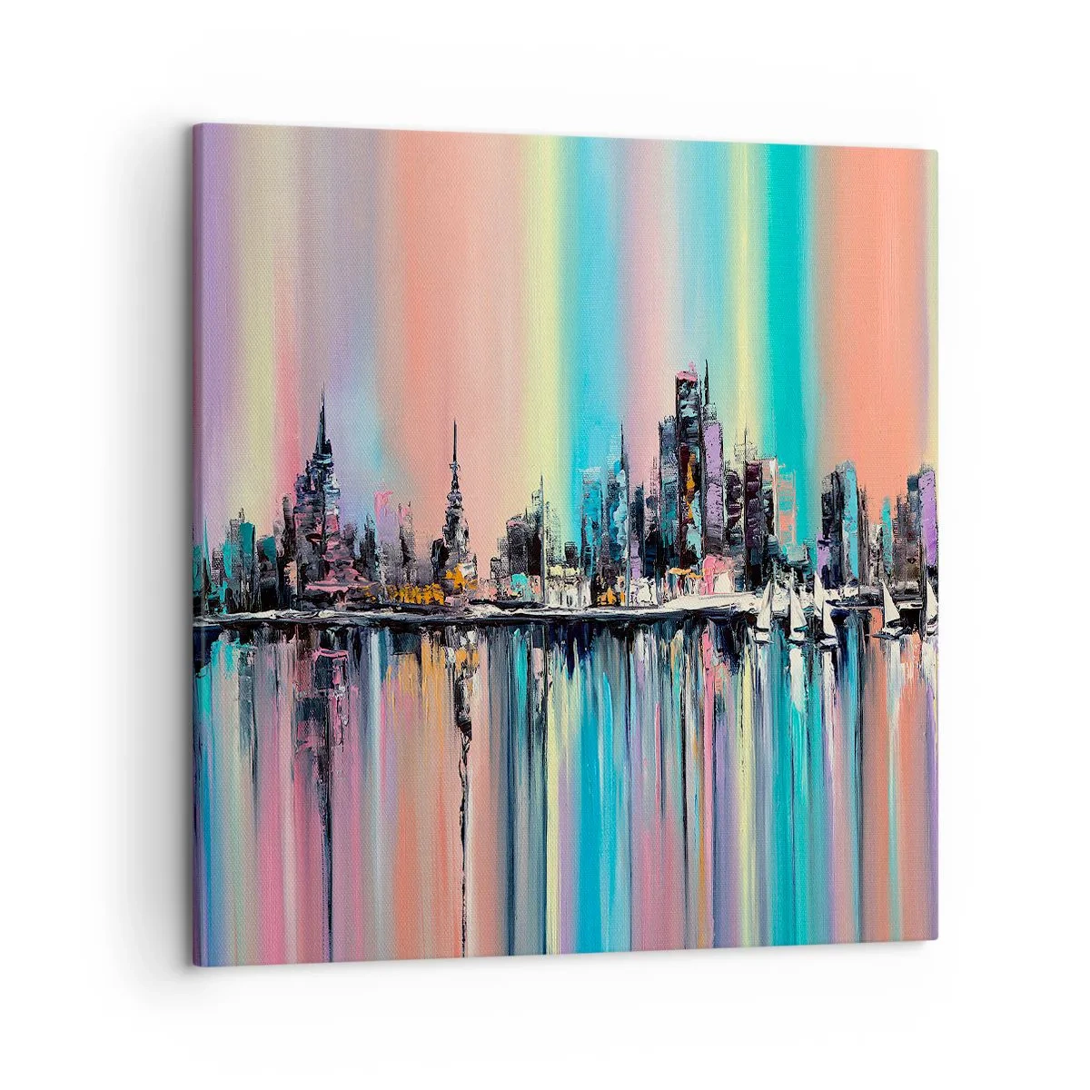 Schilderen op canvas - Om in het licht van de nacht te vallen - 50x50 cm