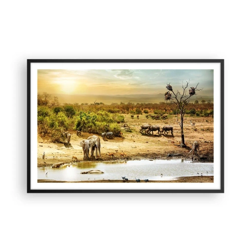 Poster in een zwarte lijst - "Er stroomde een rivier uit Eden …" - 91x61 cm
