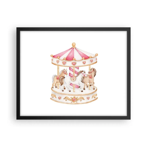 Poster in een zwarte lijst - De zoete kinderwereld - 50x40 cm