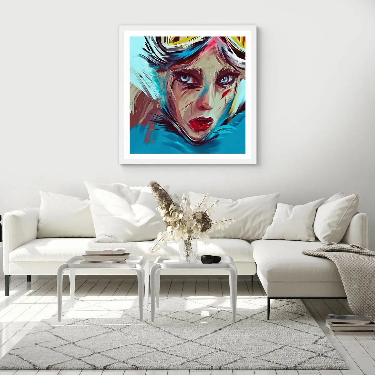 Poster in een witte lijst - Straatvechter - 40x40 cm