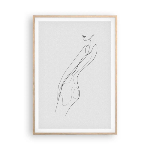 Een poster in een licht eiken lijst - Gewoon een belofte - 70x100 cm