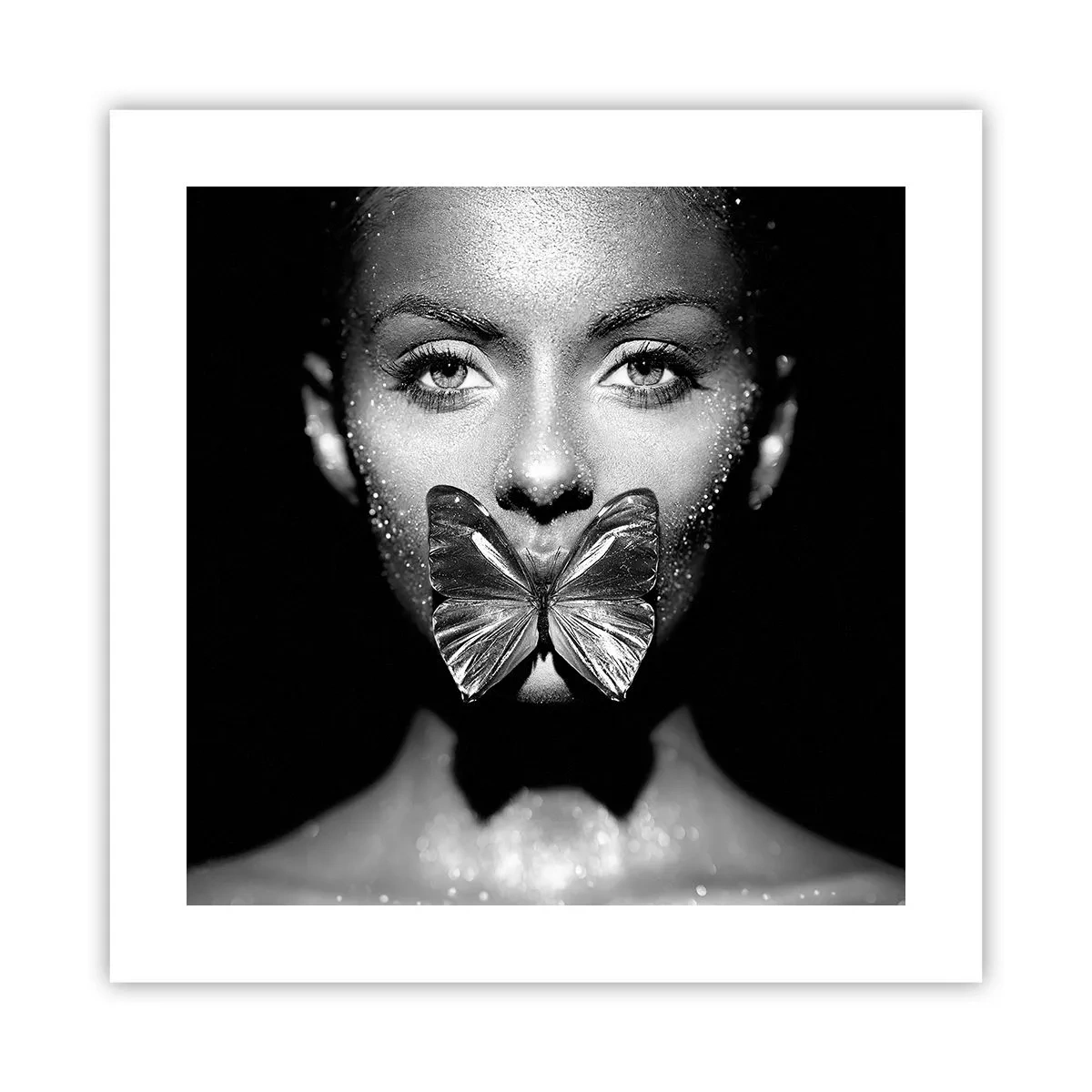 Poster - Vlinder kus - 40x40 cm