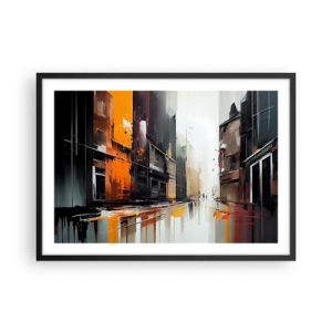 Poster in een zwarte lijst - Regenachtige dag - 70x50 cm
