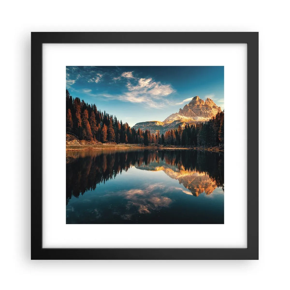 Poster in een zwarte lijst - Dubbel landschap - 30x30 cm