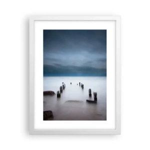 Poster in een witte lijst - Peinzend meer - 30x40 cm