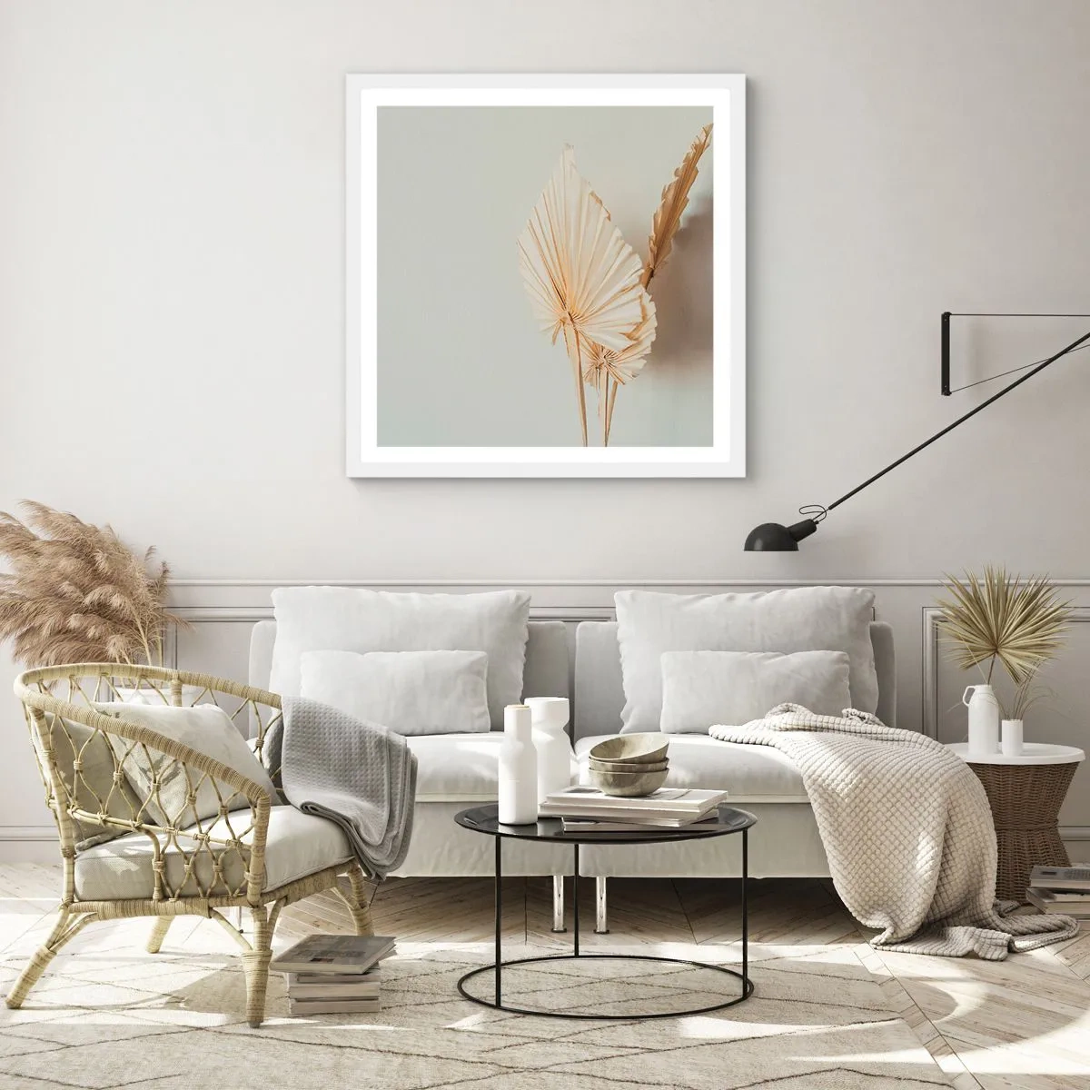 Poster in een witte lijst - Wanneer je verlichting nodig hebt - 50x50 cm