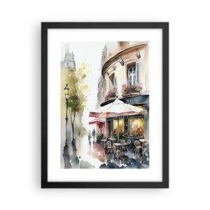 Poster in een zwarte lijst - Parijse ochtend - 30x40 cm