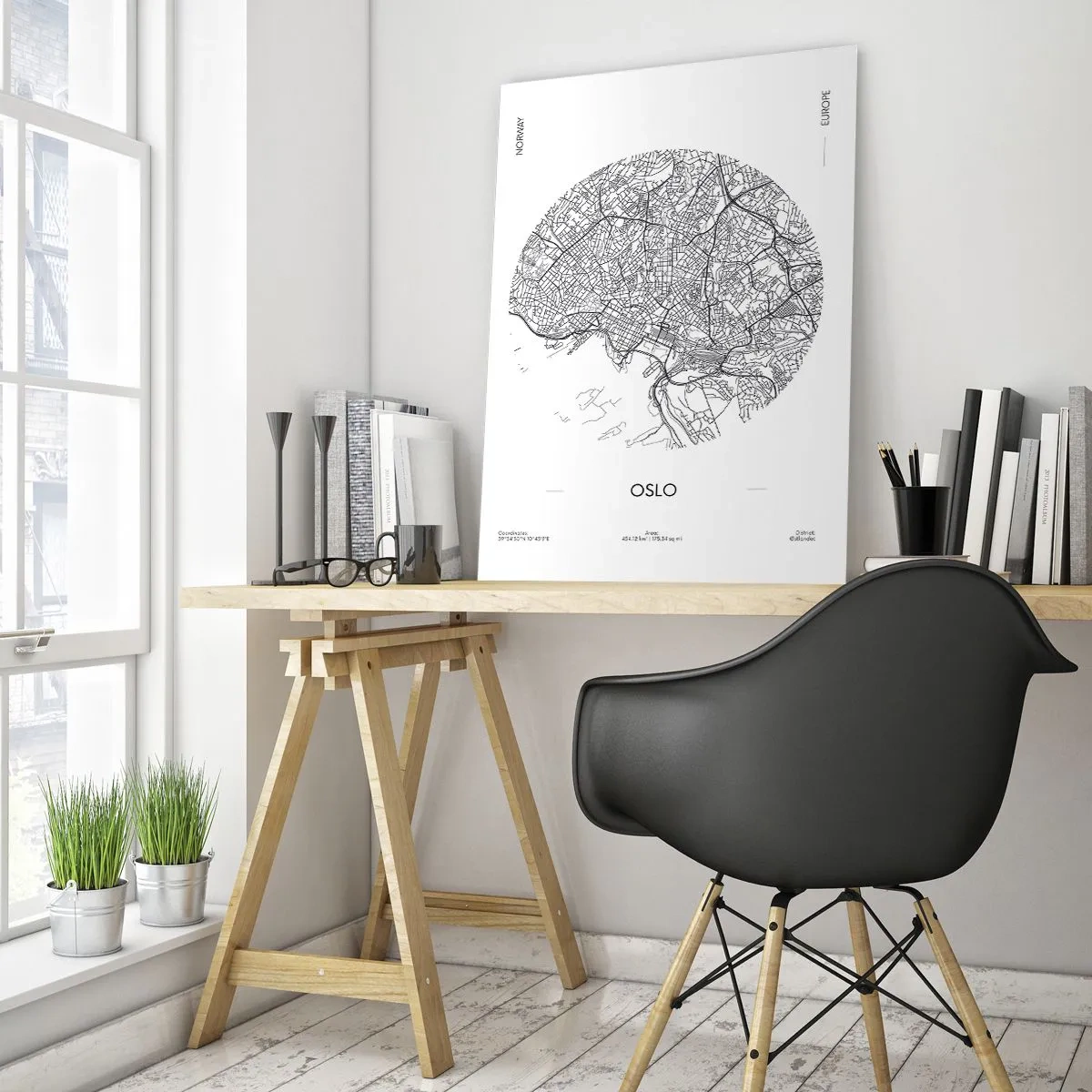 Schilderen op glas - Anatomie van Oslo - 50x70 cm