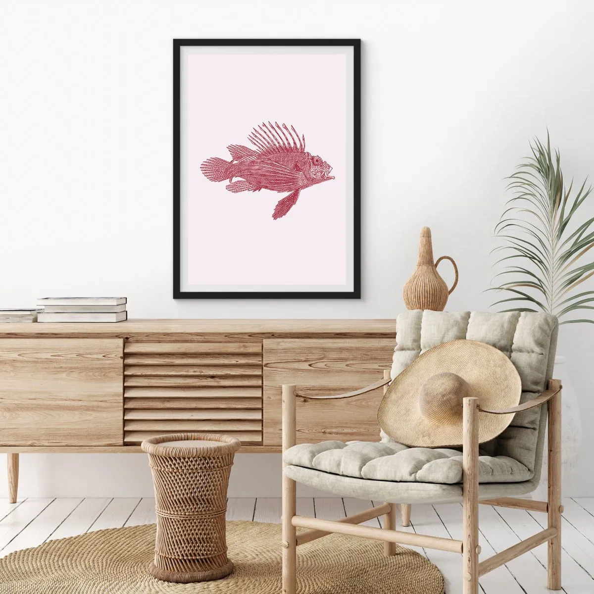 Poster in een zwarte lijst - Inwoner van exotische wateren - 40x50 cm