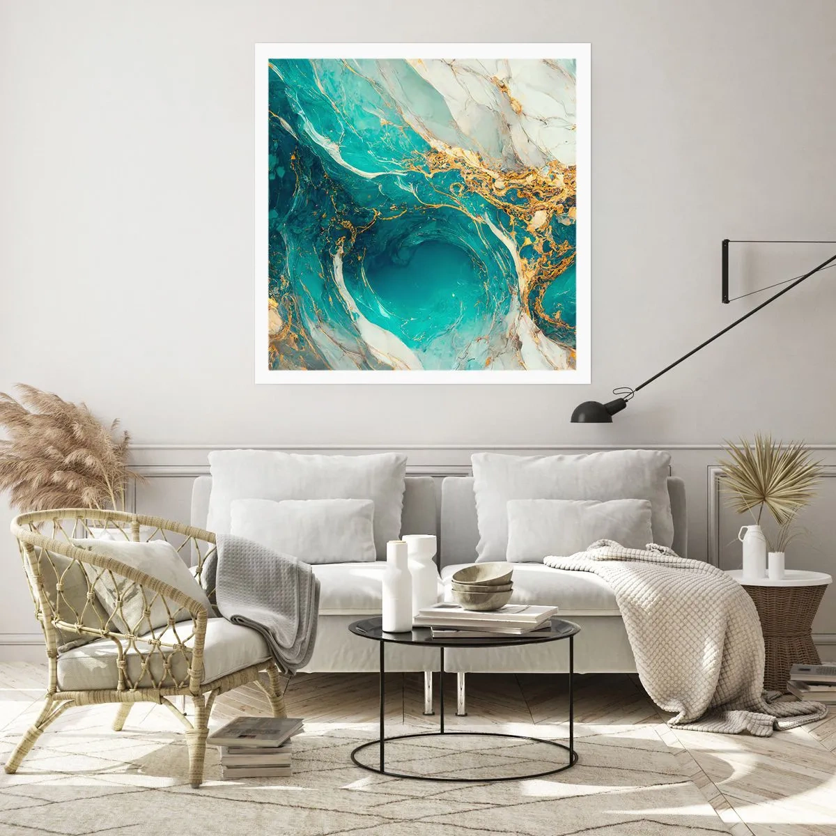 Poster - Compositie met goudaders - 40x40 cm