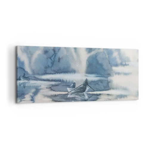 Schilderen op canvas - Vissers in hun paradijs - 120x50 cm