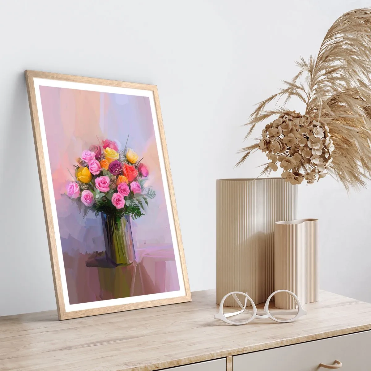 Een poster in een licht eiken lijst - Ingehouden schoonheid - 50x70 cm