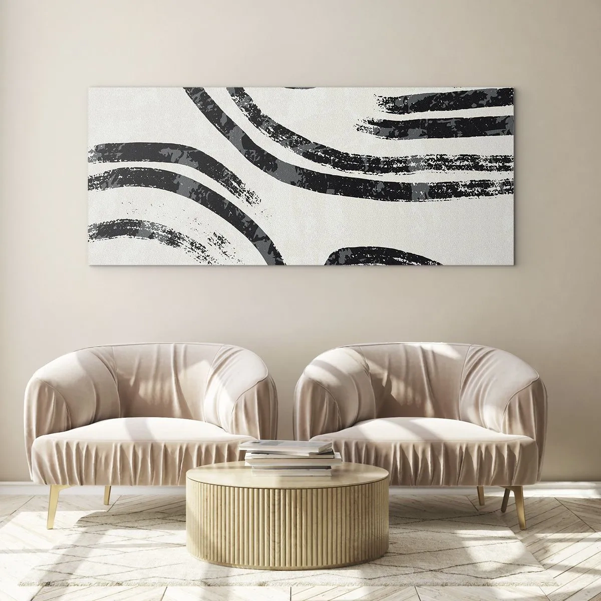 Schilderen op glas - Half gestopt - 100x40 cm