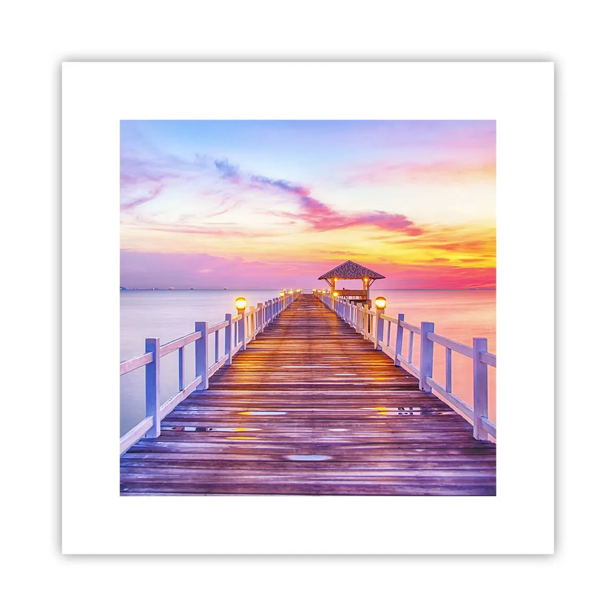 Poster - De lila-gouden stilte van de avond - 30x30 cm