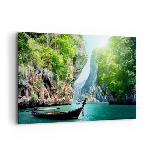 Schilderen op canvas - Een uitnodiging voor een exotische reis - 120x80 cm