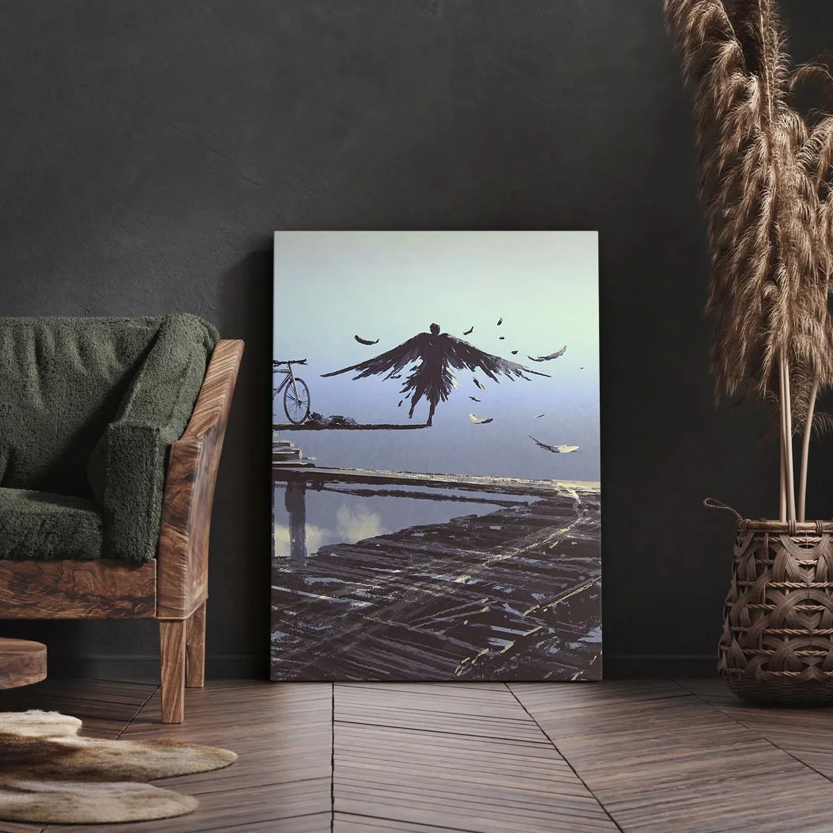 Schilderen op canvas - Icarus leeft voor altijd - 70x100 cm