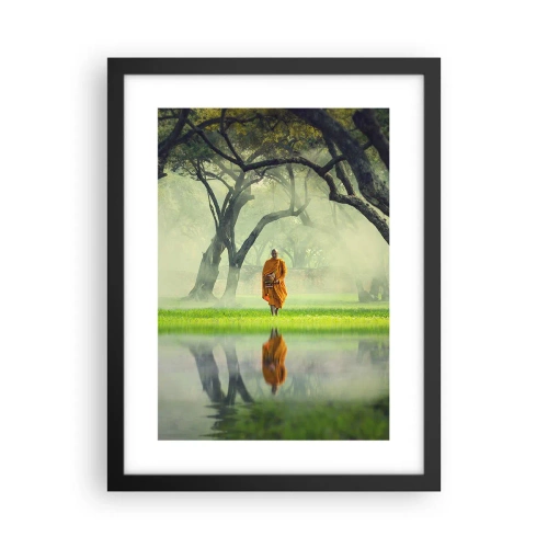 Poster in een zwarte lijst - Op weg naar verlichting - 30x40 cm