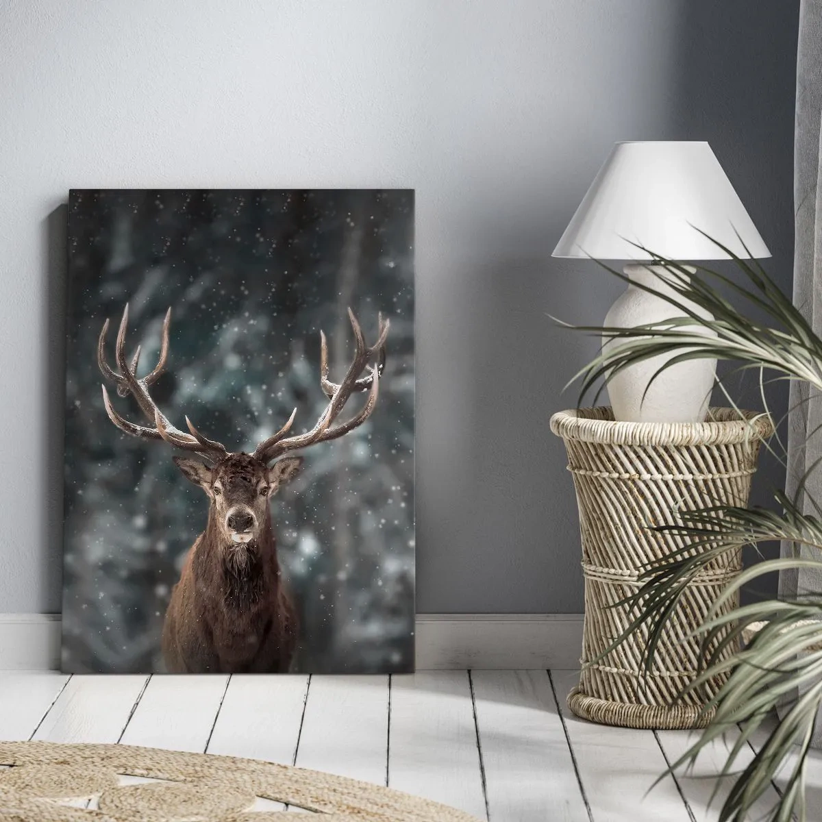 Schilderen op canvas - Gekroond tot koning van het bos - 50x70 cm