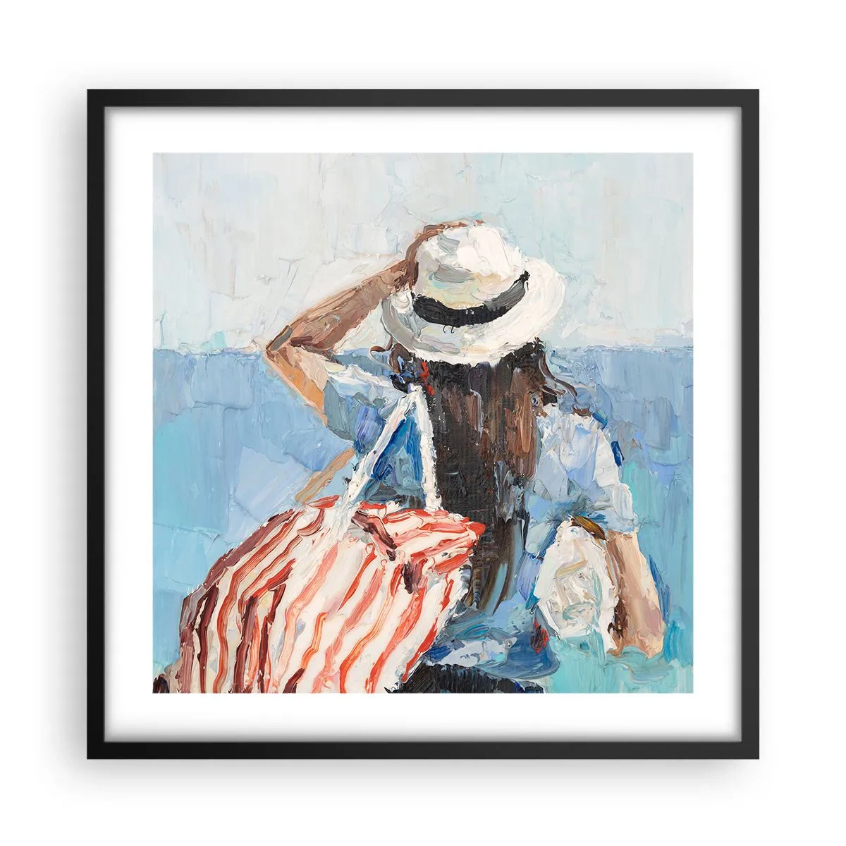 Poster in een zwarte lijst - Welkom bij je vakantie - 50x50 cm