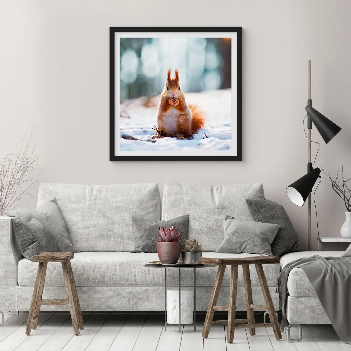 Poster in een zwarte lijst - Waar kijk je naar? - 60x60 cm