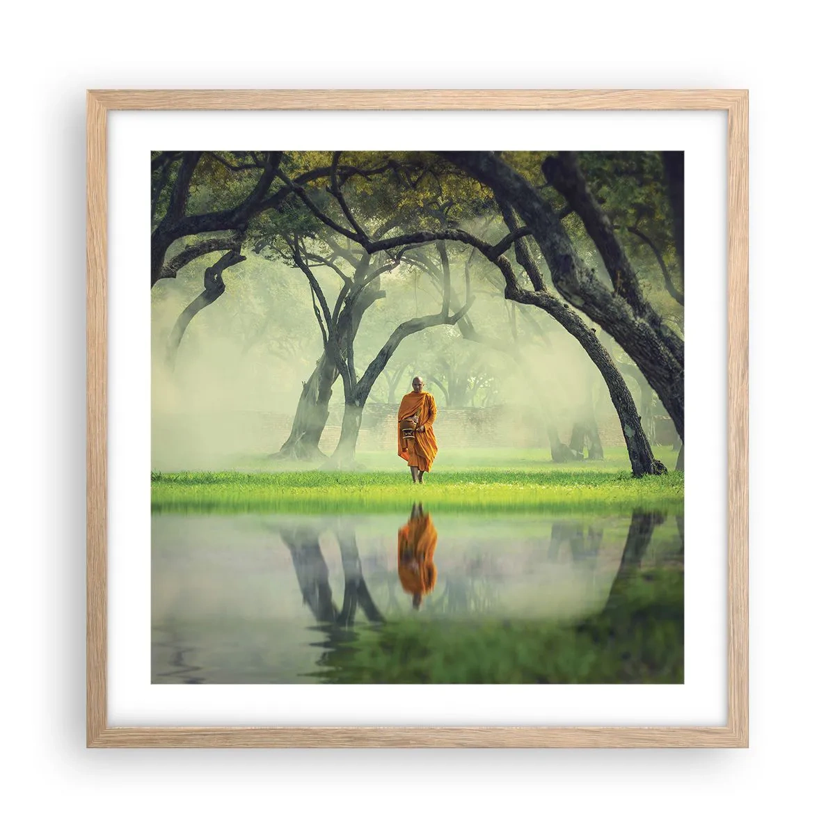 Een poster in een licht eiken lijst - Op weg naar verlichting - 50x50 cm