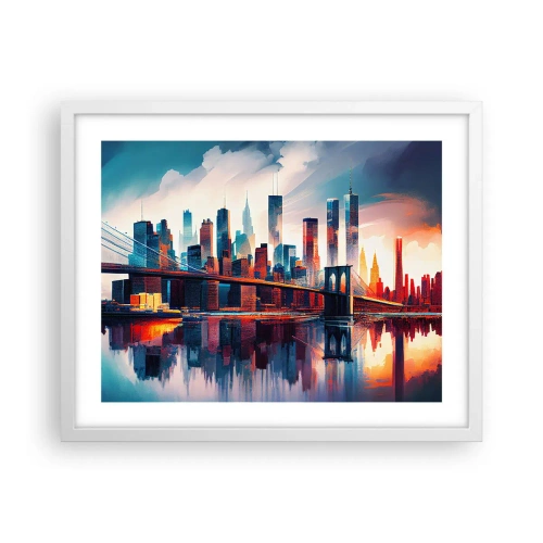 Poster in een witte lijst - Een droomachtig New York - 50x40 cm