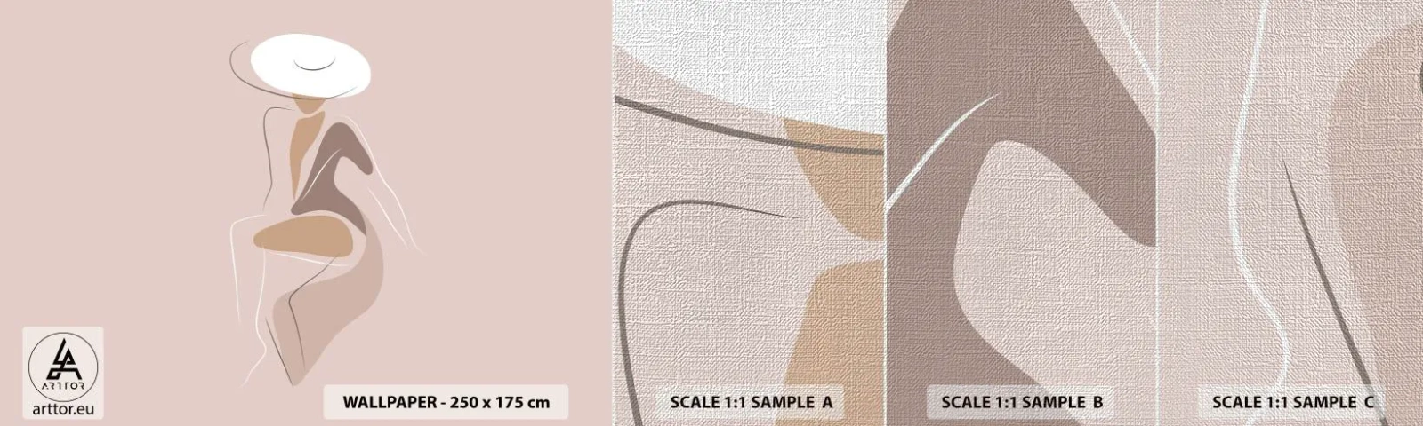 Fotobehang Monster Premium Canvas - Een dame zijn - Grafisch, Vrouw, Vrouw In Een Hoed - 100x30 cm