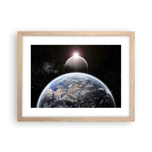 Een poster in een licht eiken lijst - Kosmisch landschap - zonsopgang - 40x30 cm