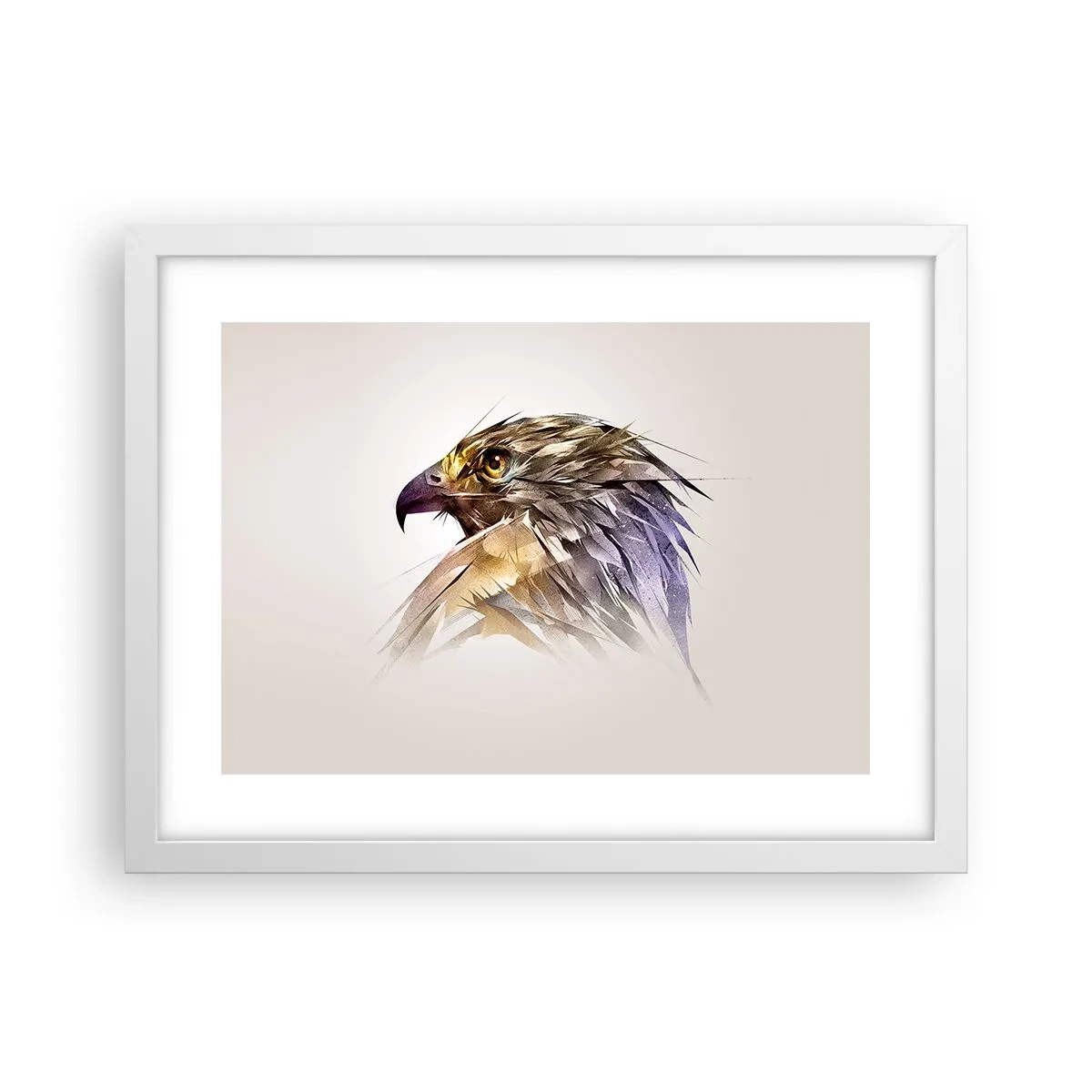 Poster in een witte lijst - Portret van een krijger - 40x30 cm