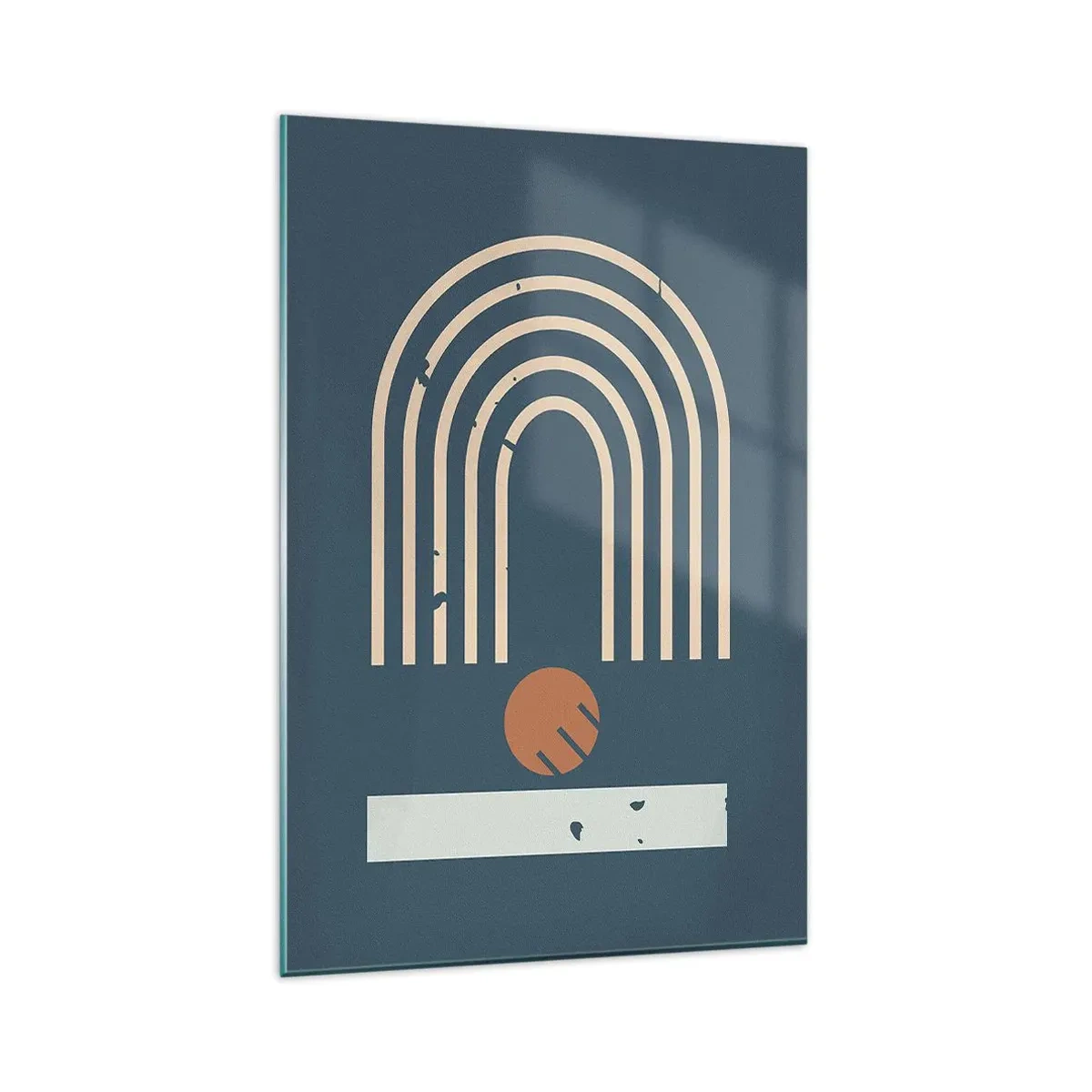 Schilderen op glas - Geometrie op de granaatappel - 80x120 cm